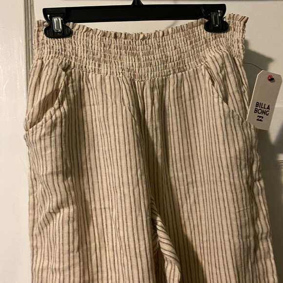 NWT! Billabong New Waves Wide Leg Beach Pant Stripe Medium Flowy Lightweight - Picture 9 of 16